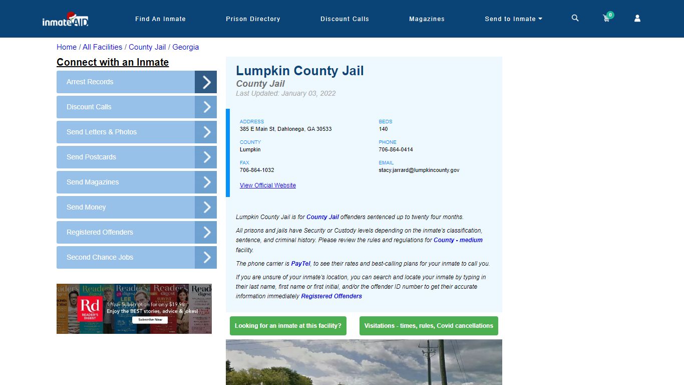 Lumpkin County Jail - Inmate Locator - Dahlonega, GA